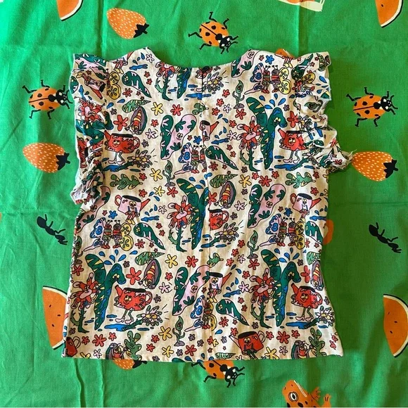 Nooworks Linen Ruffle Top - Bug Out - Picture 2 of 4